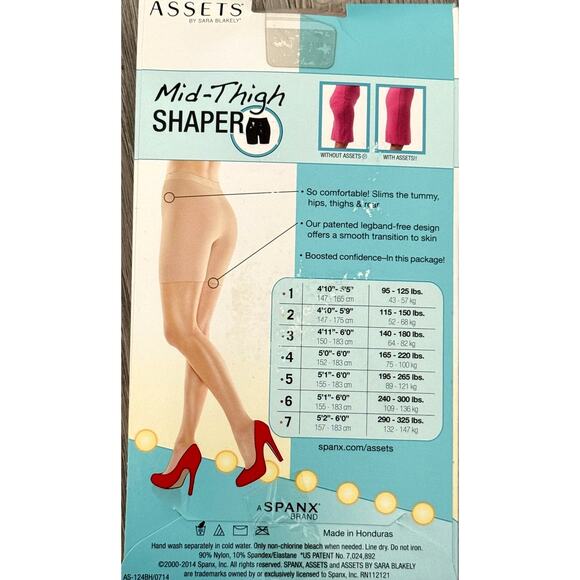 Assets by Spanx Mid Thigh Shaper Shorts - Style 124 - Nude - Size 2 - Picture 3 of 7